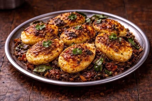 HALF - EGG PEPPER FRY.