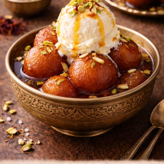 Gulab Jamun W/Ice Cream