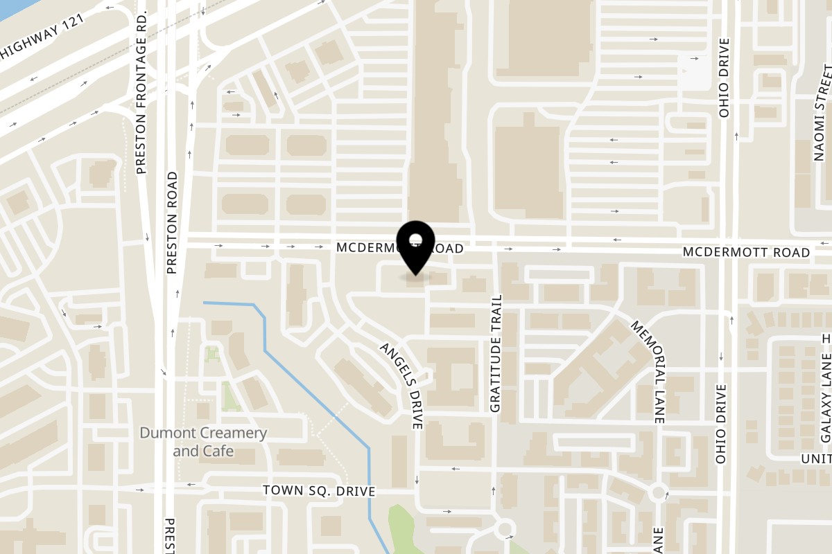Map showing the location of Anjappar Chettinad Indian Restaurant - Plano on 4940 McDermott Rd #200 in Plano